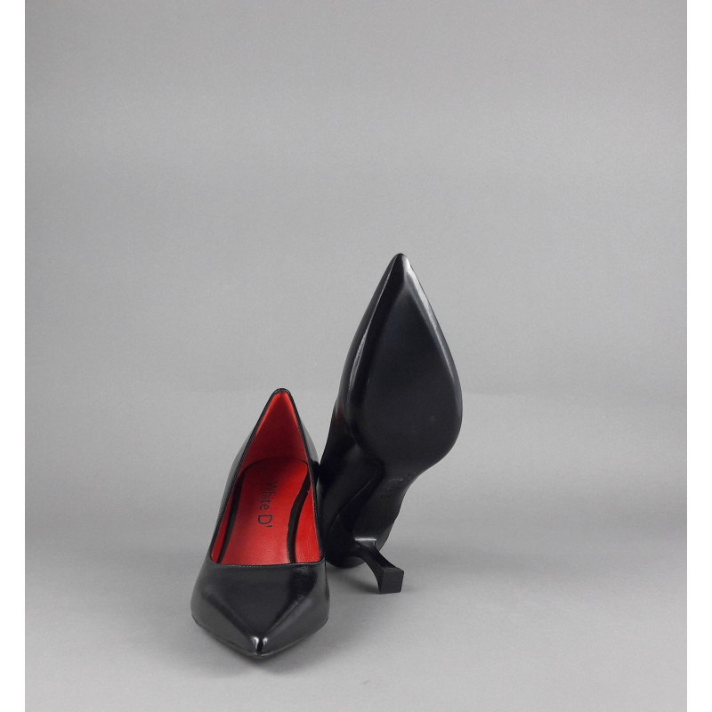 White D' Décolleté Donna Pelle Lucida Nero Prezzo 160,00