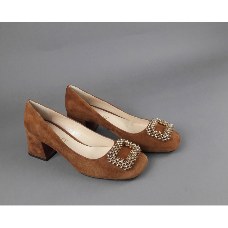 White D' // Sa Décolleté Donna Camoscio Marrone Chiaro Prezzo 170,00