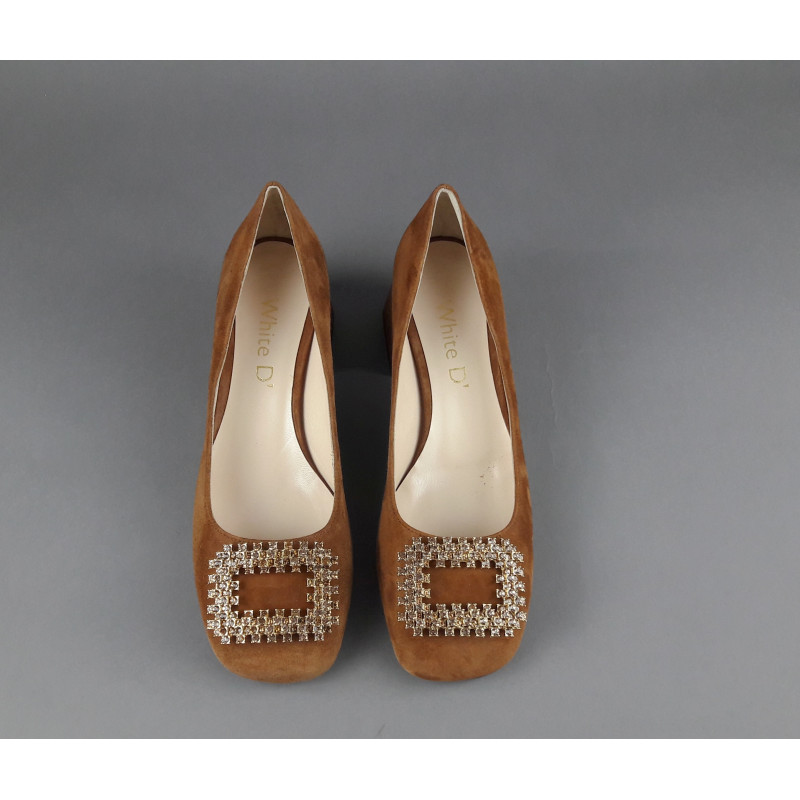 White D' // Sa Décolleté Donna Camoscio Marrone Chiaro Prezzo 170,00