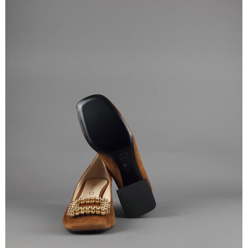 White D' // Sa Décolleté Donna Camoscio Marrone Chiaro Prezzo 170,00