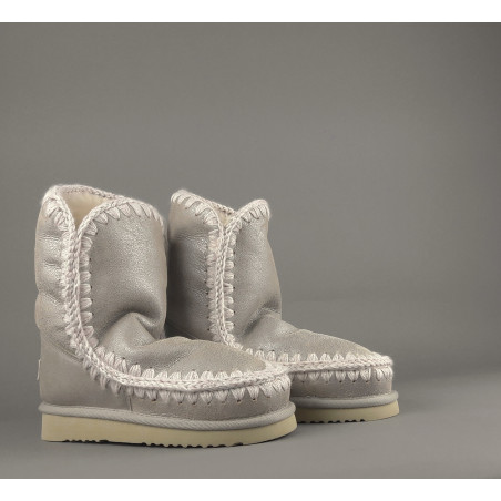 Mou Eskimo 24 Donna Montone Double-Face Metal Cracked Grigio Chiaro Prezzo 249,00