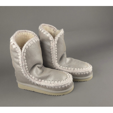 Mou Eskimo 24 Donna Montone Double-Face Metal Cracked Grigio Chiaro Prezzo 249,00