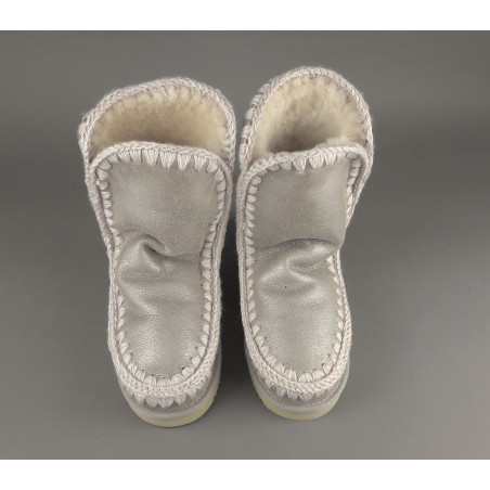 Mou Eskimo 24 Donna Montone Double-Face Metal Cracked Grigio Chiaro Prezzo 249,00