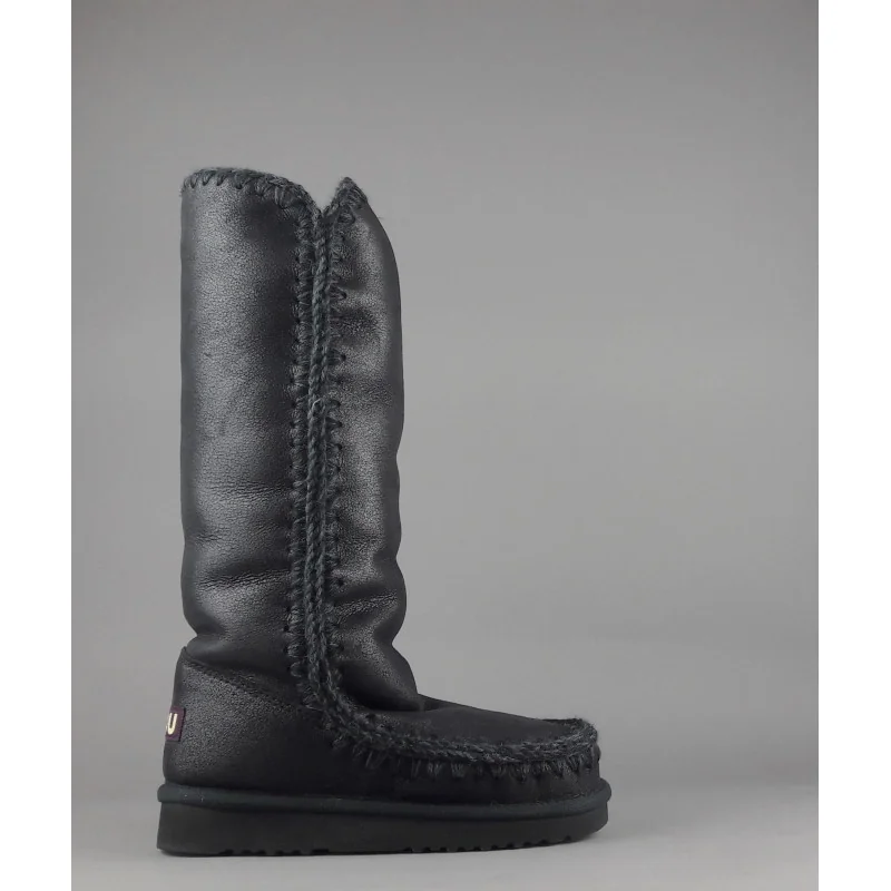 Mou // Sa Eskimo 40 Donna Montone Double-Face Metal Cracked Nero Prezzo 369,00