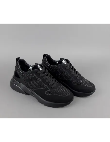 Hogan Active One Donna H385 Velour Punzonato Su Vernice Nero Prezzo 390,00