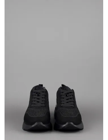 Hogan Active One Donna H385 Velour Punzonato Su Vernice Nero Prezzo 390,00