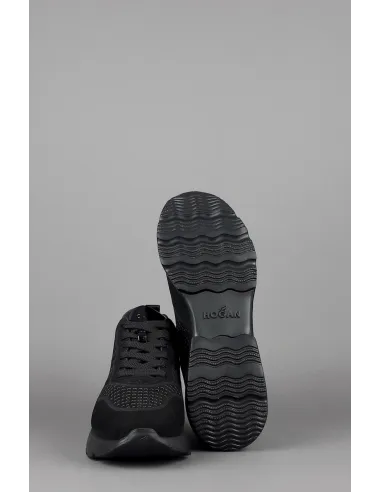 Hogan Active One Donna H385 Velour Punzonato Su Vernice Nero Prezzo 390,00