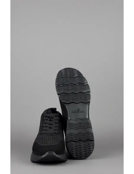 Hogan Active One Donna H385 Velour Punzonato Su Vernice Nero Prezzo 390,00