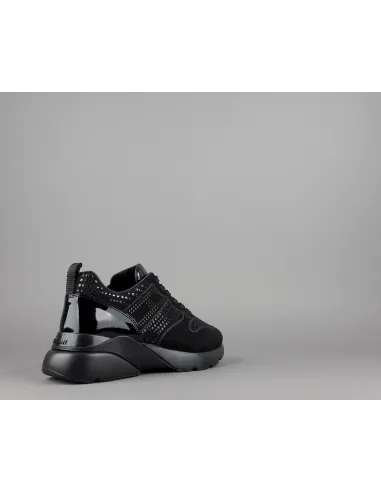Hogan Active One Donna H385 Velour Punzonato Su Vernice Nero Prezzo 390,00