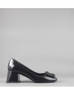 White D' // Décolleté Donna Pelle Lucida Nero Prezzo 170,00