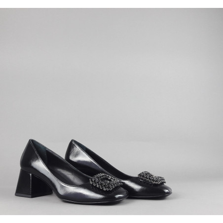 White D' // Sa Décolleté Donna Pelle Lucida Nero Prezzo 170,00