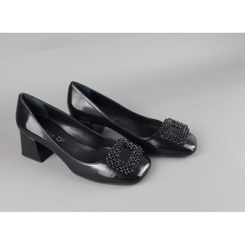 White D' // Sa Décolleté Donna Pelle Lucida Nero Prezzo 170,00