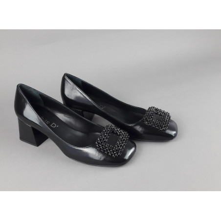 White D' // Sa Décolleté Donna Pelle Lucida Nero Prezzo 170,00