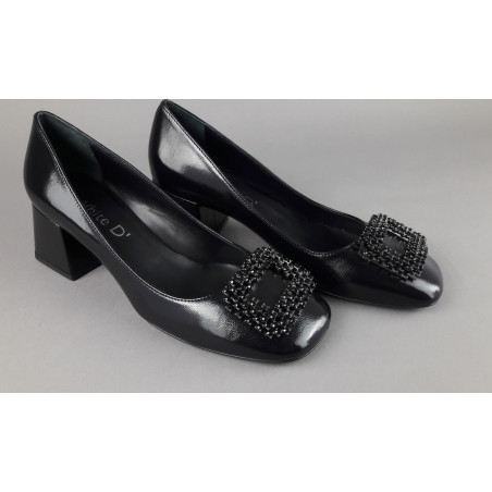 White D' // Sa Décolleté Donna Pelle Lucida Nero Prezzo 170,00