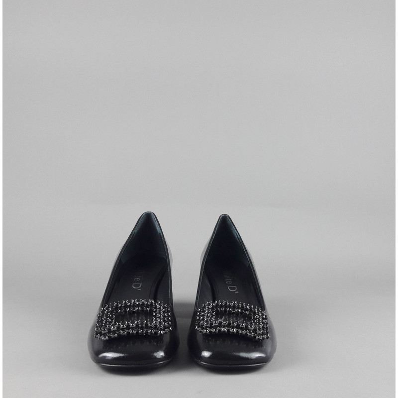 White D' // Sa Décolleté Donna Pelle Lucida Nero Prezzo 170,00