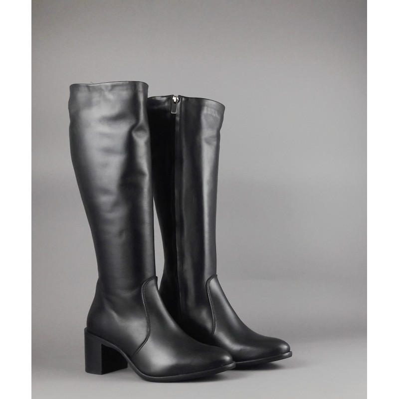Frau Stivale Alto Donna Pelle Nero Zip Laterale Prezzo 179,00
