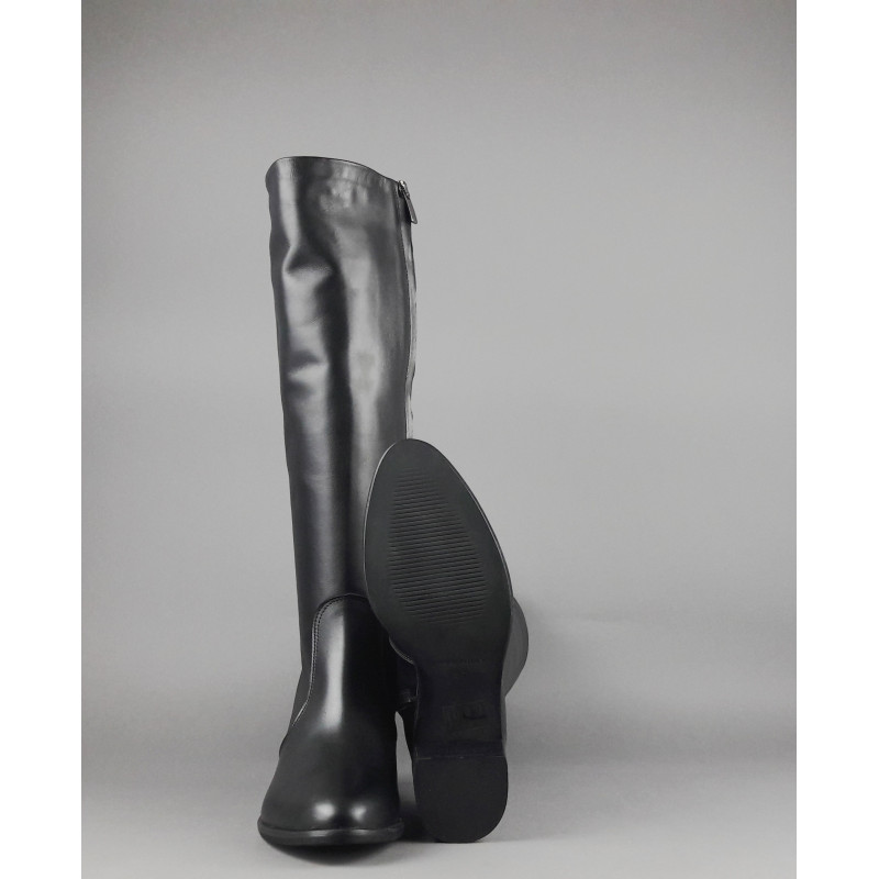 Frau Stivale Alto Donna Pelle Nero Zip Laterale Prezzo 179,00