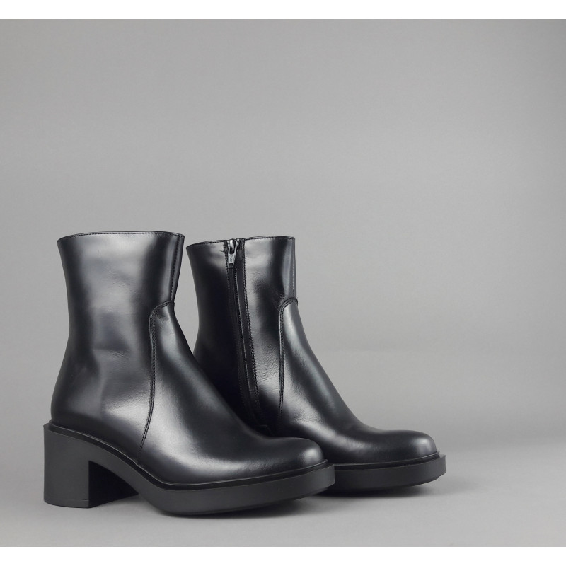 Frau Tronchetto Donna Pelle Nero Zip Laterale Prezzo 155,00