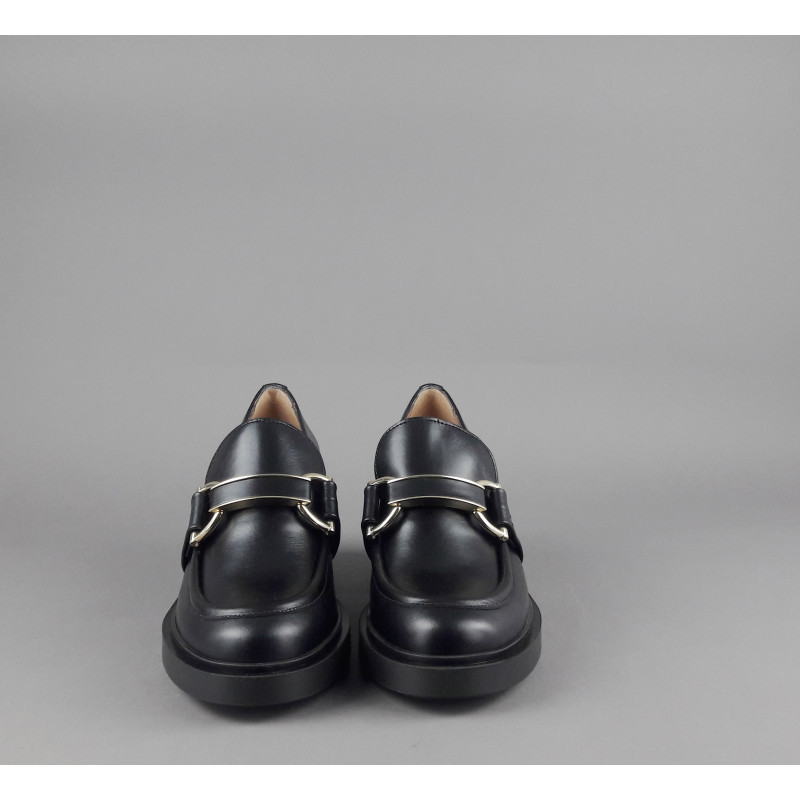 Frau // Sa Mocassino Donna Pelle Nero Morsetto In Metallo Prezzo 179,00