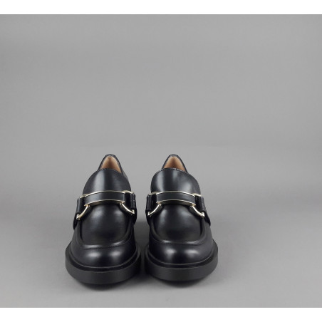 Frau // Sa Mocassino Donna Pelle Nero Morsetto In Metallo Prezzo 179,00