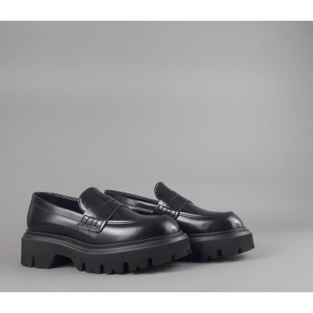 Frau Mocassino Donna Pelle Spazzolata Nero Fondo Carro Prezzo 149,00