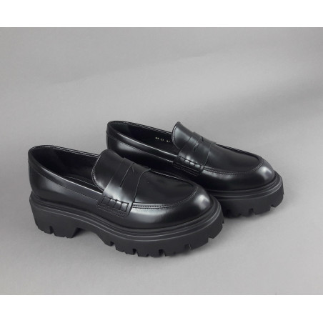 Frau Mocassino Donna Pelle Spazzolata Nero Fondo Carro Prezzo 149,00