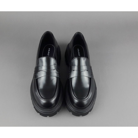 Frau Mocassino Donna Pelle Spazzolata Nero Fondo Carro Prezzo 149,00