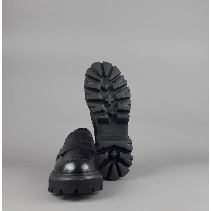 Frau Mocassino Donna Pelle Spazzolata Nero Fondo Carro Prezzo 149,00