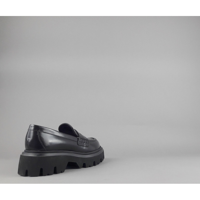 Frau Mocassino Donna Pelle Spazzolata Nero Fondo Carro Prezzo 149,00