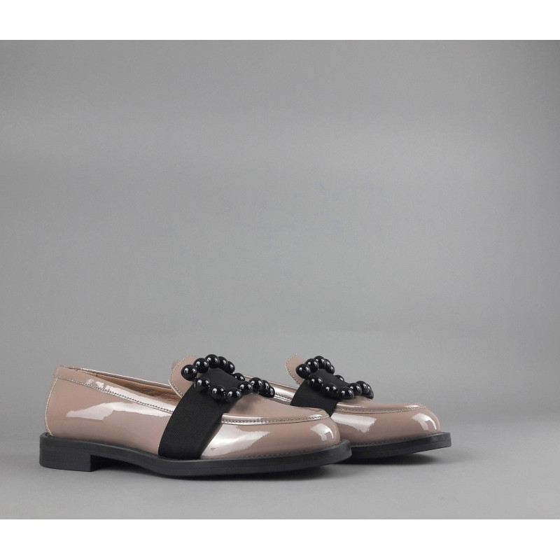 Frau // Sa Mocassino Basso Donna Pelle Vernice Carne Accessorio Metallo Prezzo 139,00