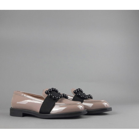 Frau // Sa Mocassino Basso Donna Pelle Vernice Carne Accessorio Metallo Prezzo 139,00