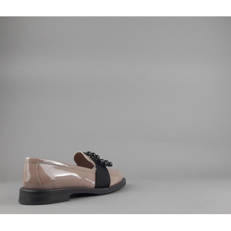 Frau // Sa Mocassino Basso Donna Pelle Vernice Carne Accessorio Metallo Prezzo 139,00