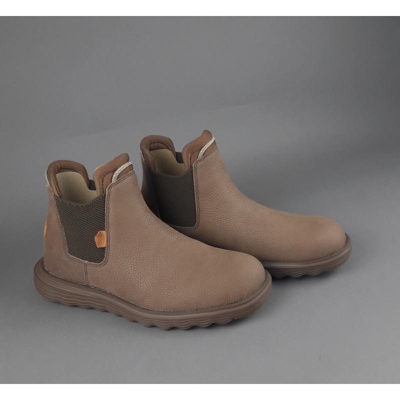 Hey Dude // Sa Stivaletto Chelsea Branson Pelle Martellata Marrone Chiaro Prezzo 100,00