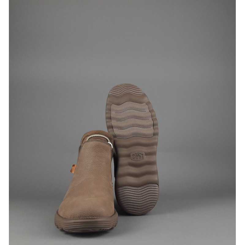 Hey Dude // Sa Stivaletto Chelsea Branson Pelle Martellata Marrone Chiaro Prezzo 100,00