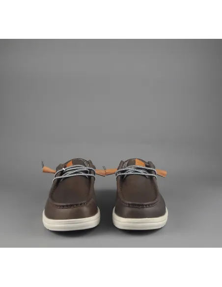Hey Dude Sneakers Wally Grip Pelle Ingrassata Marrone Scuro Prezzo 100,00