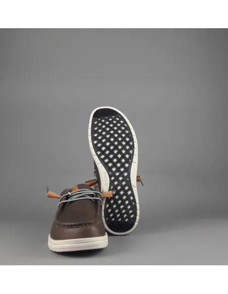Hey Dude Sneakers Wally Grip Pelle Ingrassata Marrone Scuro Prezzo 100,00