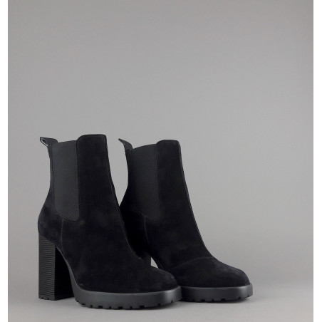 Hogan // Sa Stivaletto Donna H623 Camoscio Nero Elastici Laterali Prezzo 450,00