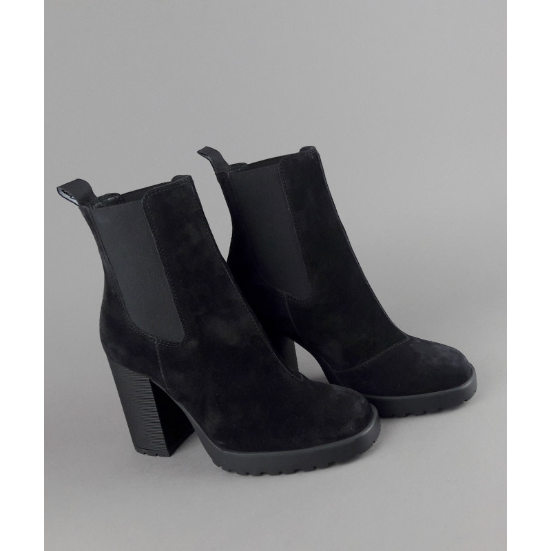 Hogan // Sa Stivaletto Donna H623 Camoscio Nero Elastici Laterali Prezzo 450,00