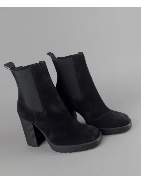 Hogan Stivaletto Donna H623 Camoscio Nero Elastici Laterali Prezzo 450,00