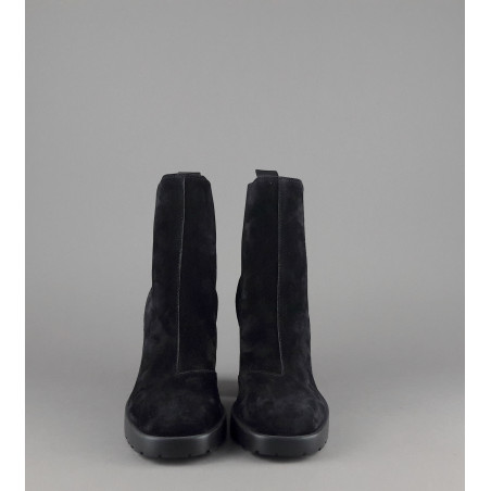 Hogan // Sa Stivaletto Donna H623 Camoscio Nero Elastici Laterali Prezzo 450,00