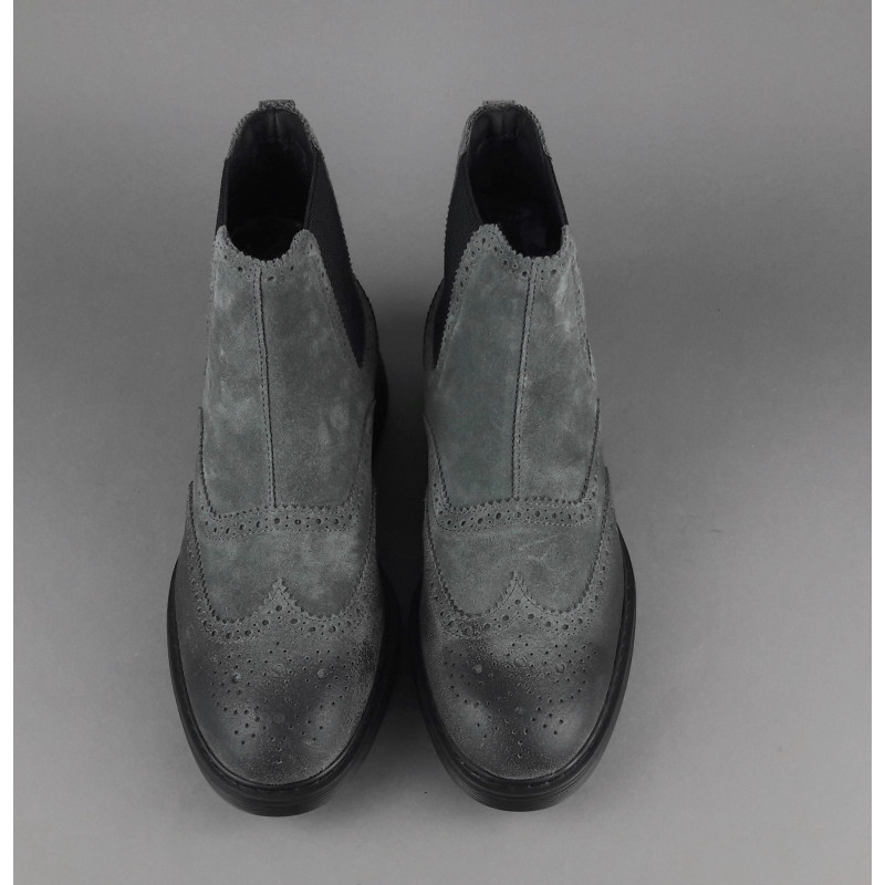 Hogan // Sa Stivaletto Chelsea H576 Uomo Camoscio Vintage Grigio Scuro Prezzo 460,00