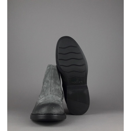 Hogan // Sa Stivaletto Chelsea H576 Uomo Camoscio Vintage Grigio Scuro Prezzo 460,00