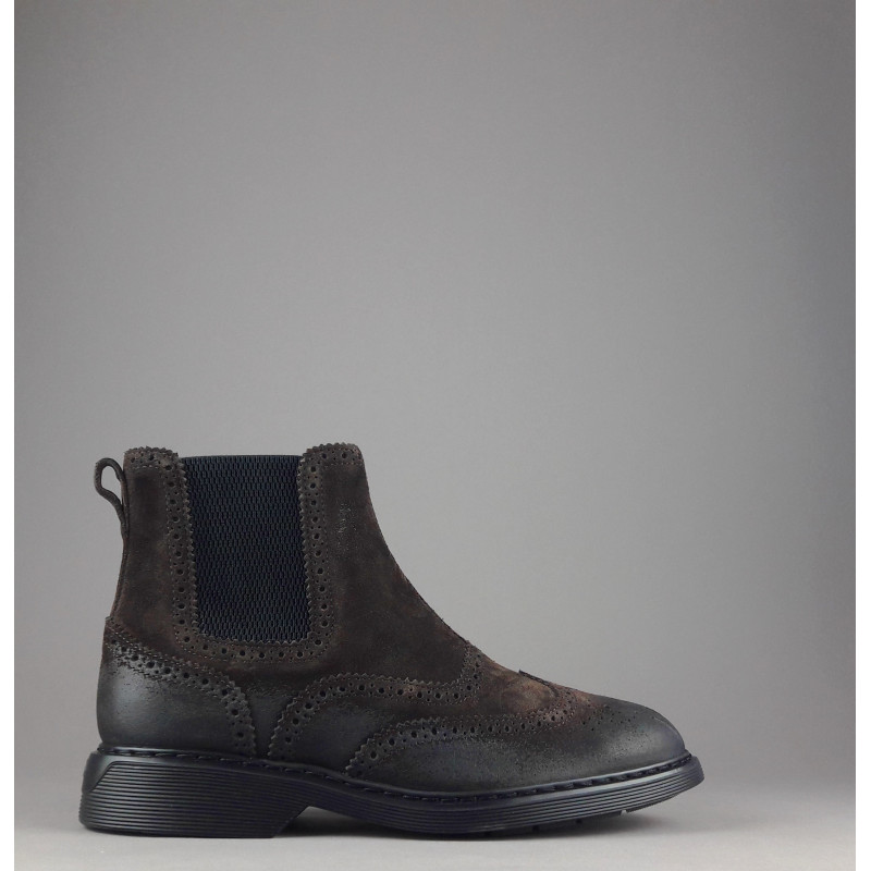 Hogan // Sa Stivaletto Chelsea H576 Uomo Camoscio Vintage Testa Di Moro Prezzo 460,00