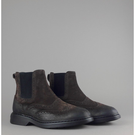Hogan // Sa Stivaletto Chelsea H576 Uomo Camoscio Vintage Testa Di Moro Prezzo 460,00