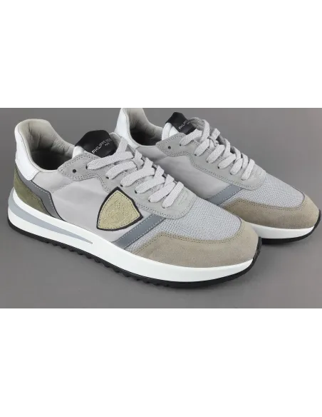 Philippe Model _ _ Sneakers Uomo Mondial Camoscio Tela Grigio Talpa Prezzo 280,00
