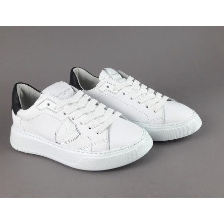 Philippe Model Sneakers Donna New Temple Pelle Bianco Spoiler Nero Prezzo 320,00