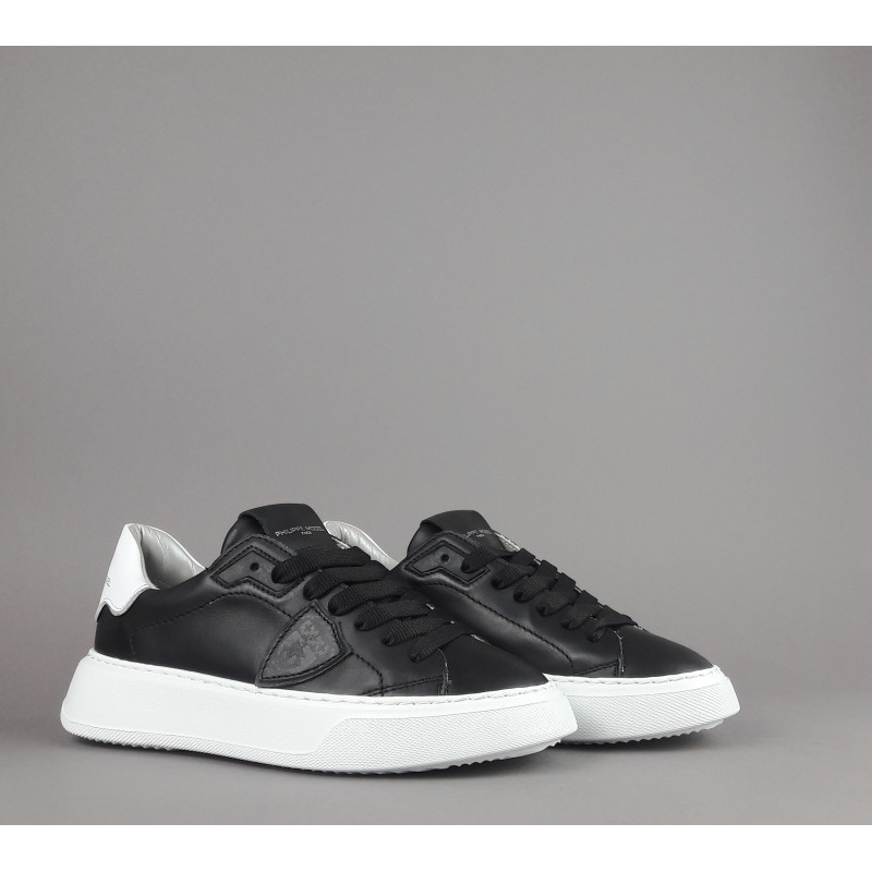 Philippe Model Sneakers Donna New Temple Pelle Nero Spoiler Bianco Prezzo 320,00