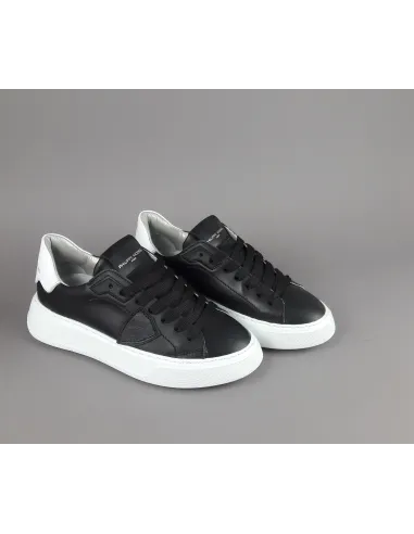Philippe Model _ _ Sa Sneakers Donna New Temple Pelle Nero Spoiler Bianco Prezzo 320,00