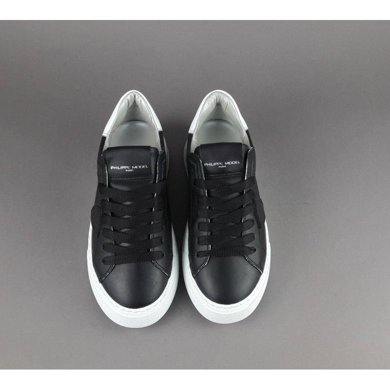 Philippe Model Sneakers Donna New Temple Pelle Nero Spoiler Bianco Prezzo 320,00