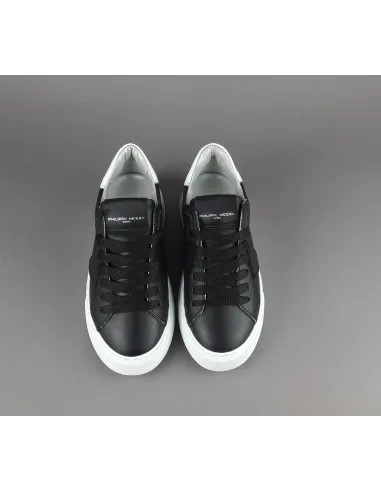 Philippe Model _ _ Sa Sneakers Donna New Temple Pelle Nero Spoiler Bianco Prezzo 320,00
